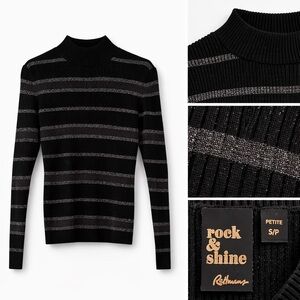 ✨ Rock & Shine by Reitmans Metallic Stripe Sweater – Petite S